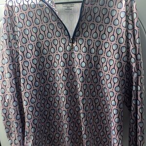 Pink and Blue Sansoleil Tennis Racket Print Pullover